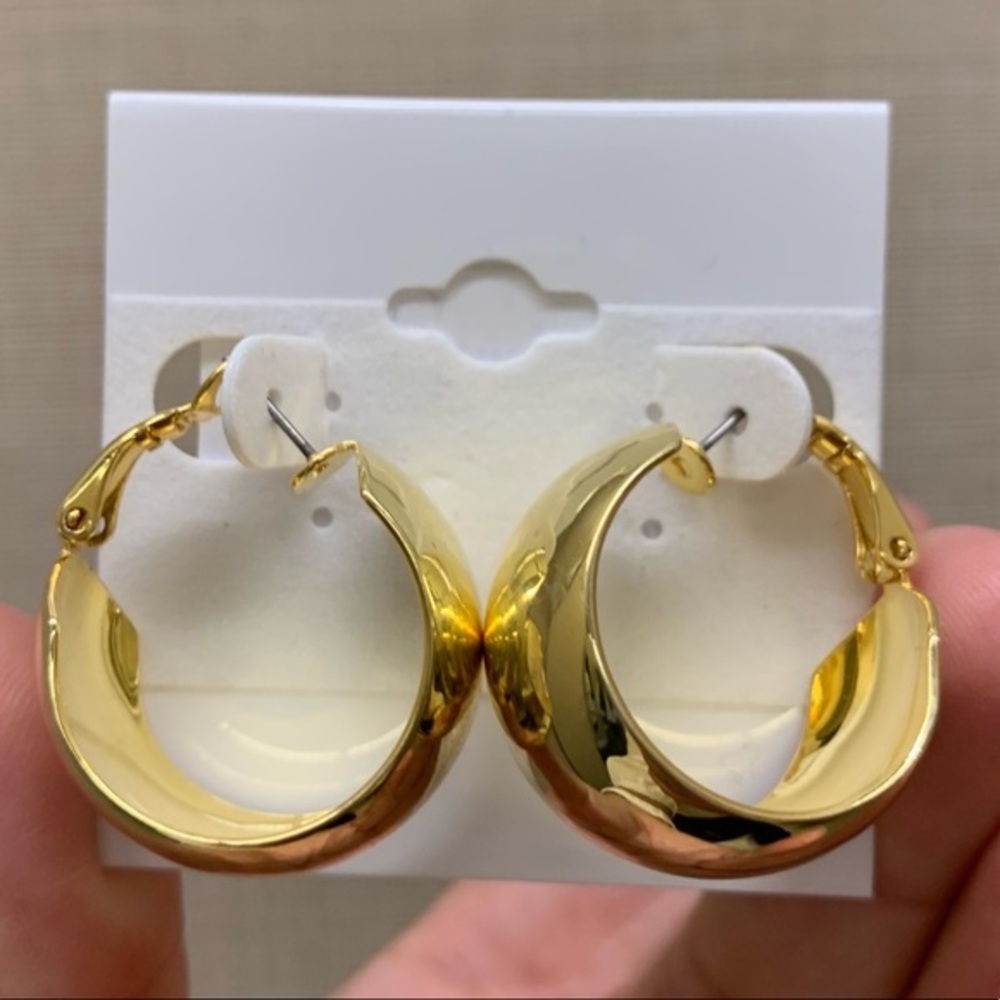 RIVKA FRIEDMAN Polished 25mm Chubby Hoop Earrings